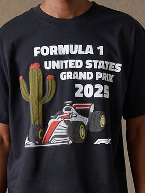 Formula 1 United States Grand Prix 2025 Austin Cactus T-Shirt Black Medium NWT